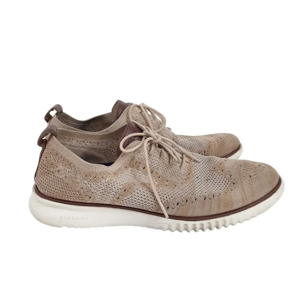 Cole Haan Mens 2.Zerogrand StitchLite Wingtip Oxford Cream Khaki Mens 9M Classic